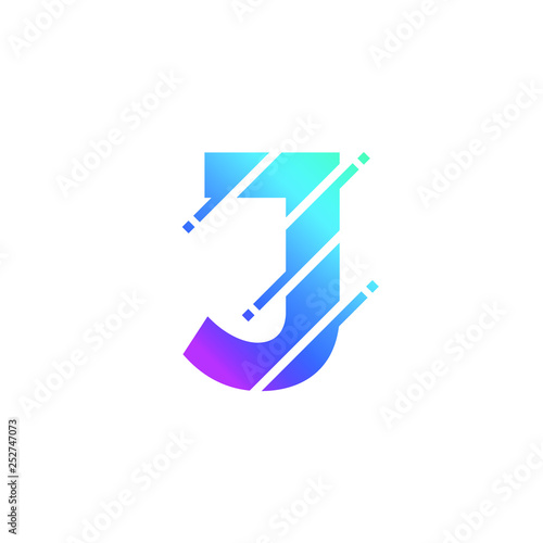 Letter J Glitch Style Alphabet Font Modern Logo Vector Stock Vector Adobe Stock