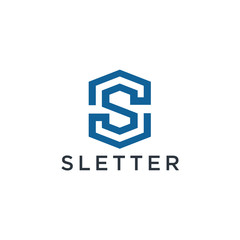 Aufkleber - Letter S vector line logo design. Creative minimalism logotype icon symbol.