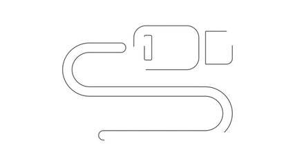 Wall Mural - Usb cable animated linear symbol icon 4K