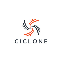 Poster - ciclone blue wave spiral vector circle logo design inspiration