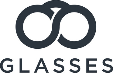 Aufkleber - eye glasses. simple flat sign.Business,internet concept.Trendy optic vector symbol design or button to mobile app.icon illustration isolated