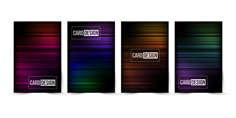 Wall Mural - abstract gradient striped trendy color background set
