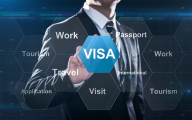 Concept about visa for traveling or working abroad