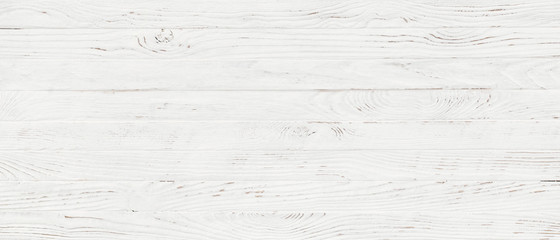 Poster - white wood texture background, top view wooden plank panel