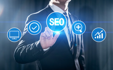 SEO Search Engine Optimization Marketing Ranking Traffic Website Internet Business Technology Concept