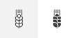 Wheat ear icon. line and glyph version, outline and filled vector sign. Cereals grain linear and full pictogram. Agriculture symbol, logo illustration. Different style icons set