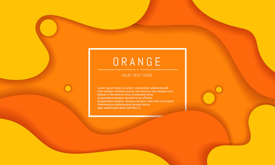 Wall Mural - Dynamic shapes vector orange background.