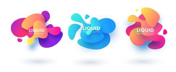 Wall Mural - set of abstract modern graphic elements. dynamical colored forms and line. flow and fluid design. gr