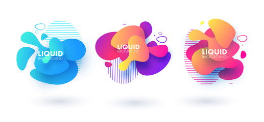 Wall Mural - set of abstract modern graphic elements. dynamical colored forms and line. flow and fluid design. gr