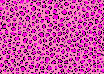 Wall Mural - Pink Seamless Leopard pattern design, vector illustration background. Fur animal skin design illustration for web, fashion, textile, print, and surface design