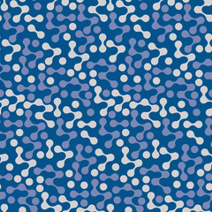 Wall Mural - graphic connected dots seamless pattern in blue shades