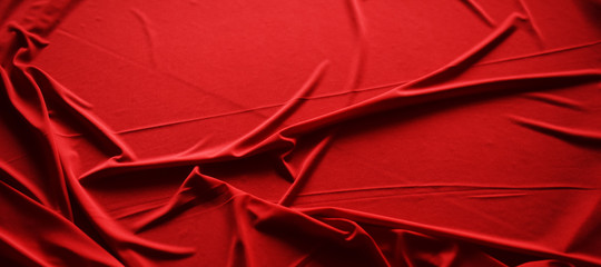 Wall Mural - folds on red fabric