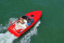 High-end Bright Res Motorboat Cruising On The Florida Intra-Coastal Waterway 