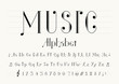 vector of music note font and alphabet