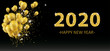 Golden Balloons Golden Particles Confetti 2020 New Year Black