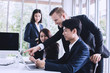 © khwanchai - Creative meeting and brain storming with professional leader, business man talking with  people in office