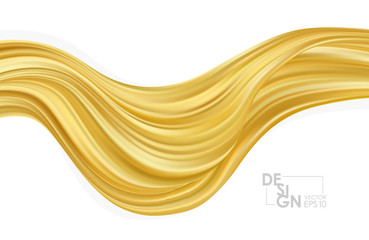 Modern golden color flow background. Abstract wave liquid shape. Template for your design