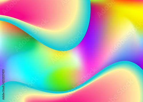 Liquid Fluid Pop Poster Wallpaper Template Vivid Gradient Mesh Holographic 3d Backdrop With Modern Trendy Blend Liquid Fluid Background With Dynamic Elements And Shapes Buy This Stock Vector And Explore Similar