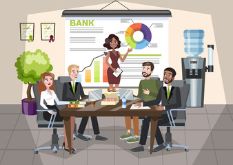 Wall Mural - Woman making business presentation in front of group of people