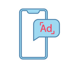 Sticker - Mobile advertising color icon