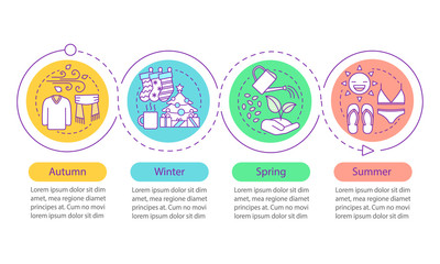 Four seasons vector infographic template