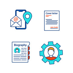 Sticker - Resume color icons set