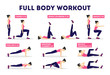 © inspiring.team - Full body workout set. Exercise for woman
