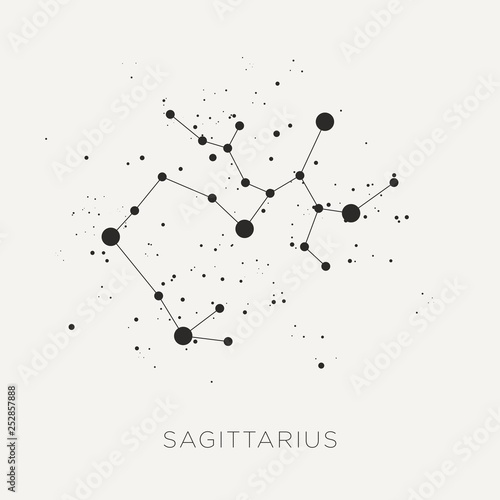 Star Constellation Zodiac Sagittarius Black White Vector Stock Vektorgrafik Adobe Stock