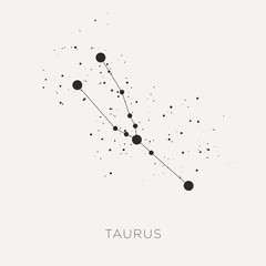 star constellation zodiac taurus black white vector