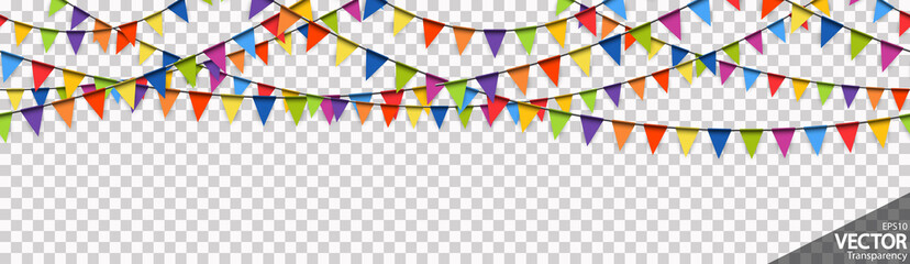 Wall Mural - seamless colored garlands party background