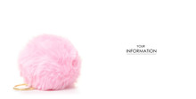Fur Ball Pink Pattern On White Background Isolation