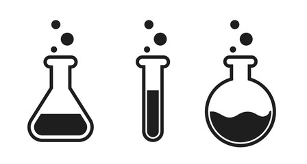 Liquid test tube icon in the science laboratory.