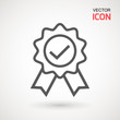 Approved or certified medal icon in a flat design. Rosette icon. Award vector.