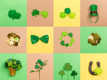 St. Patrick's Day Theme With Flat Lay Decoration Elements