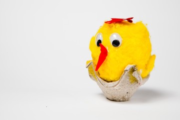 Ornate eggshells as s chicken on a nest - hand made eastern decoration.