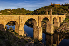 Ancient Roman Bridge Of Alcantara. Spain.