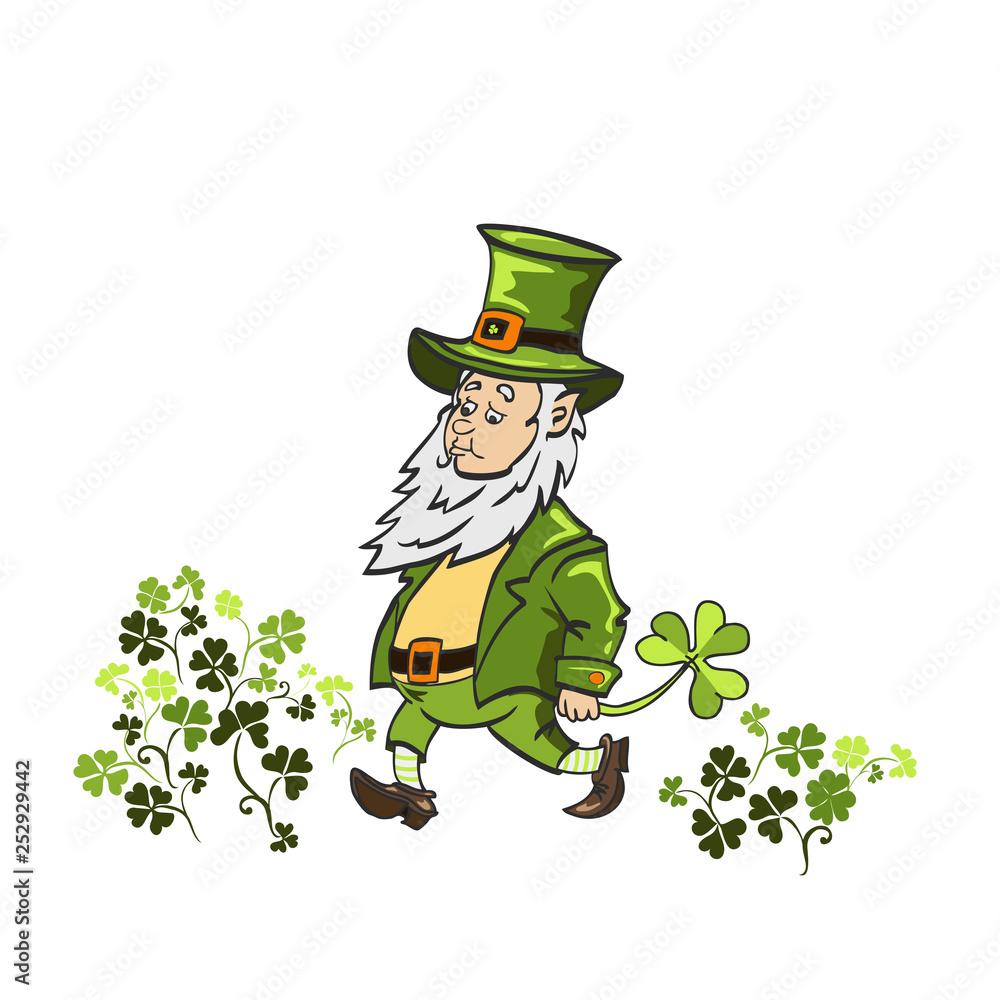 Patrick Cartoon Character Leprechaun Vector Stock Vector | Adobe Stock, image size:1000x1000