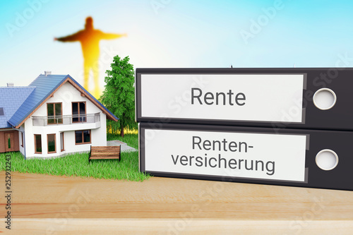 Altersvorsorge Ordner Beschriftet Mit Den Wortern Rente Und