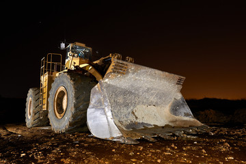 Great bulldozer at night.