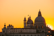 Beautiful Golden Sunset In Venice, Italy
