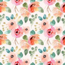 Sweet Flower Watercolor Seamless Pattern