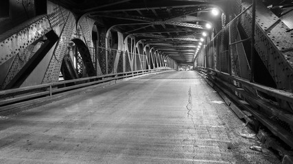 Wall Mural - vintage iron and metal bridge and roadway in the city