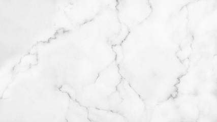 Canvas Print - White marble texture with natural pattern for background.