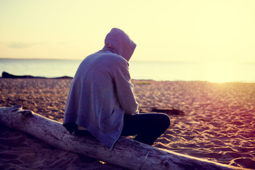 Canvas Print - Lonely Man outdoor