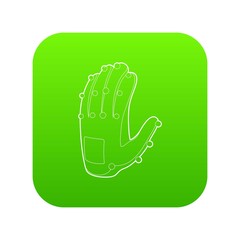 Wall Mural - Electronic glove icon green vector isolated on white background