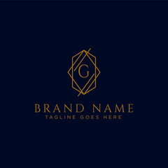 Sticker - Luxury vector logotype. Premium letter g logo with golden design. Elegant corporate identity.