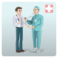 Wall Mural - Cartoon Medical Care Template