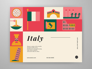 Wall Mural - Italy travel graphic content layout
