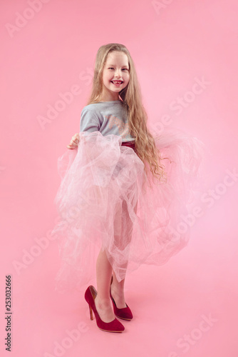 little girl red high heels