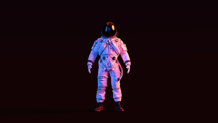 Wall Mural - astronaut advanced crew escape suit with black visor and white spacesuit with pink and blue moody 80